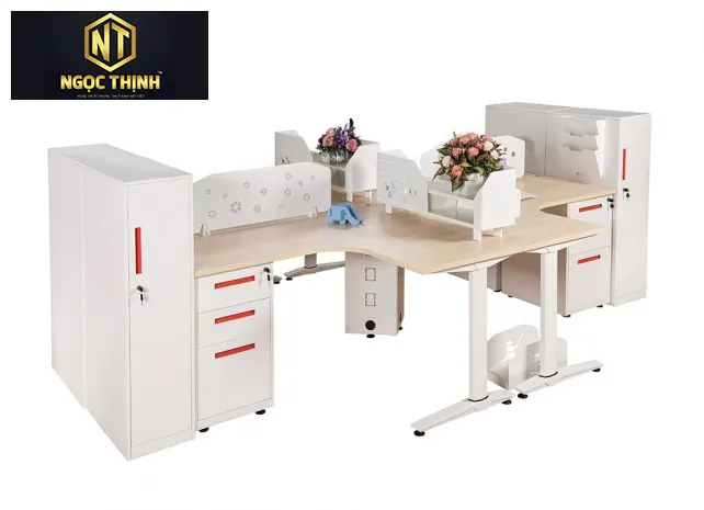 Bàn làm việc theo từng cụm chất lượng đẹp bền cho nhân viên văn phòng